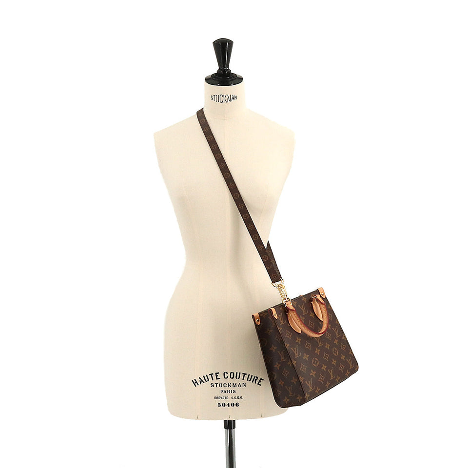 Louis Vuitton Monogram Sac Plat BB 2 Way Hand Shoulder Bag Brown