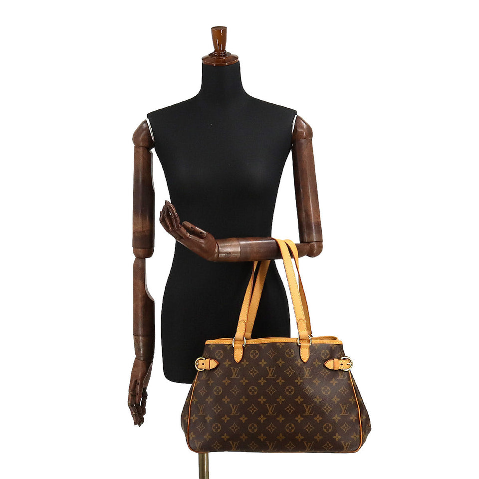Louis Vuitton Monogram Batignolle Orizontal Tote Bag Brown Gold Metal Fittings
