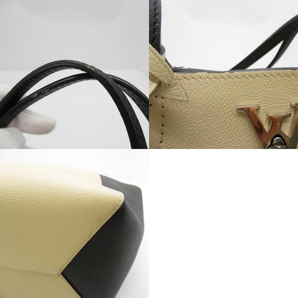 Louis Vuitton Lock Me Cover Tote Bag Taurillon Leather Black Vannie Noir
