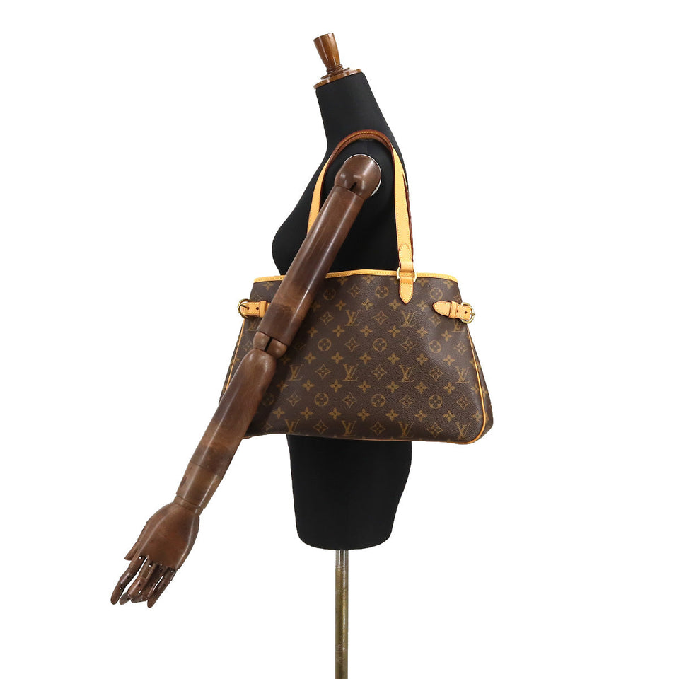 Louis Vuitton Monogram Batignolle Orizontal Tote Bag Brown Gold Metal Fittings