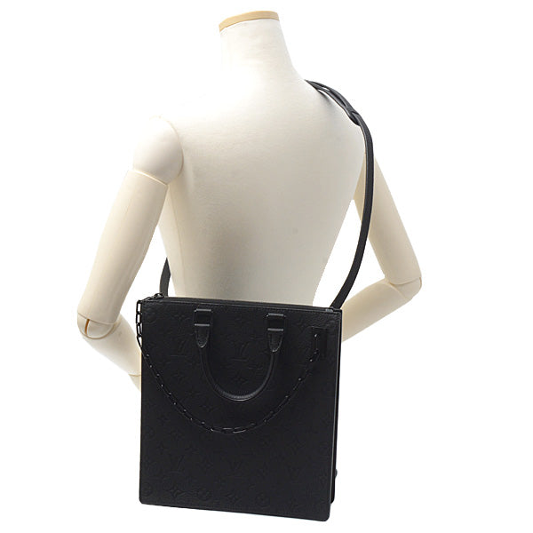 Louis Vuitton Monogram Taurillon Sac Plat Shoulder Bag Noir Black
