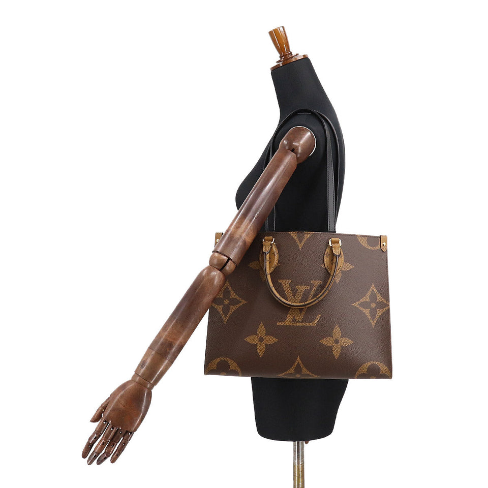 Louis Vuitton Giant Monogram On The Go MM 2 Way Tote Shoulder Bag
