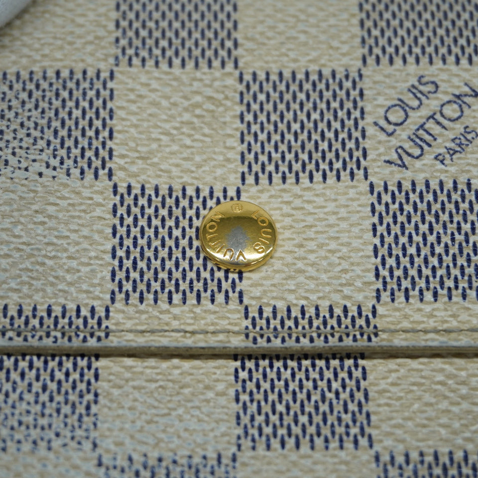 Louis Vuitton Trifold Wallet Damier Azur Portefeuille Elyse