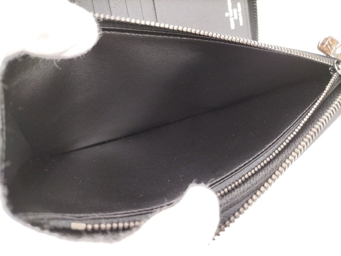 Louis Vuitton Vertical Round Zipper Long Wallet Eclipse Black