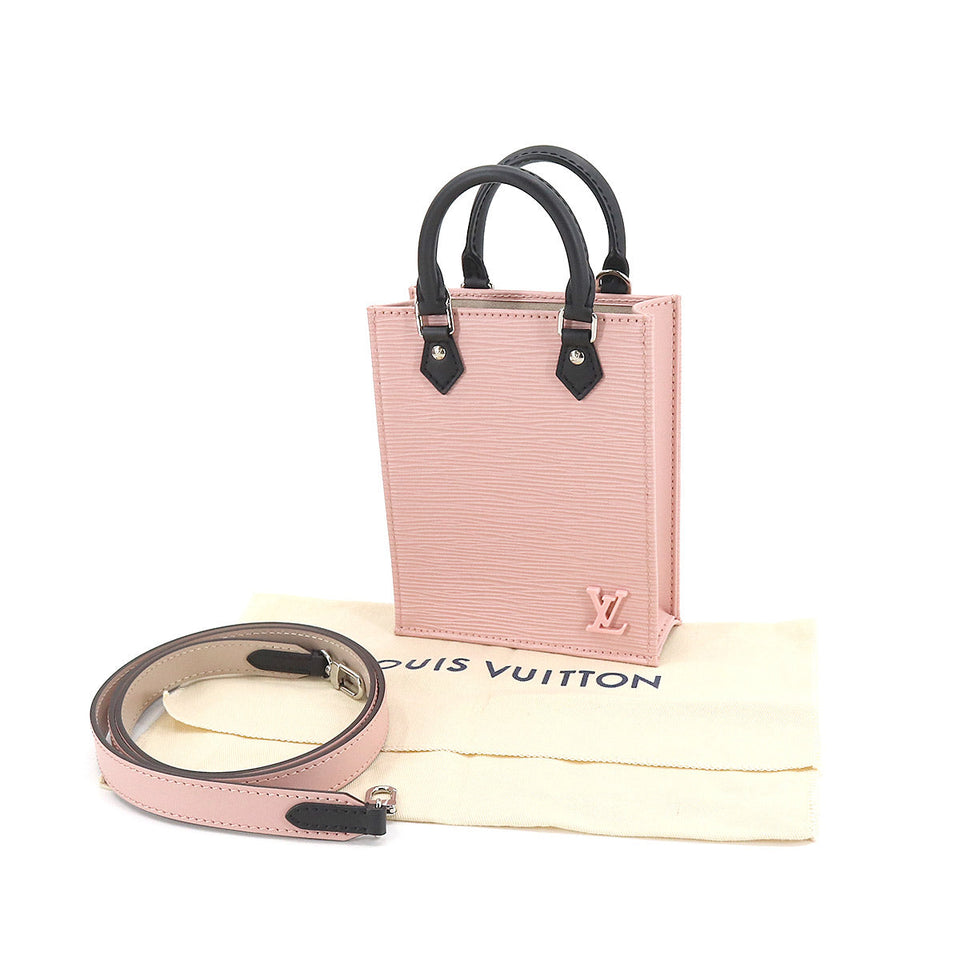 Louis Vuitton Epi Petit Sac Plat 2way Hand Shoulder Bag Rose Ballerine