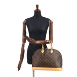 Louis Vuitton Monogram Alma GM Hand Bag Brown Gold Hardware