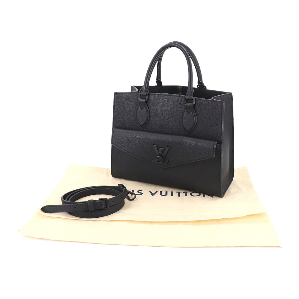 Louis Vuitton Lockme Tote PM 2 Way Shoulder Bag Leather Noir Black