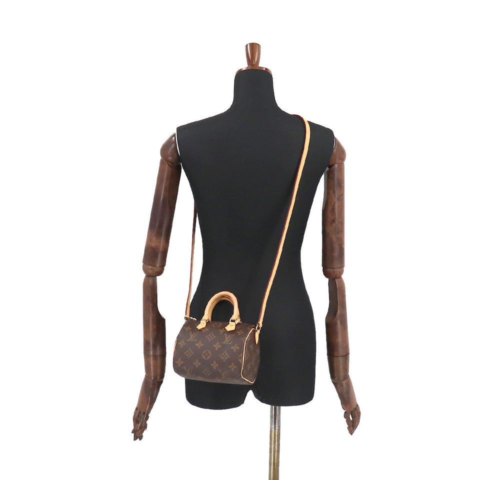 Louis Vuitton Monogram Nano Speedy 2 Way Hand Shoulder Bag
