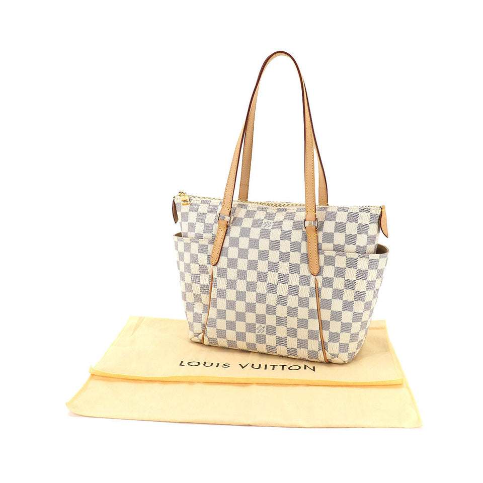 Louis Vuitton Damier Azur Totally PM Tote Bag Gold Hardware