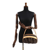 Louis Vuitton Monogram Clara Hand Bag Brown Gold Metal Fittings