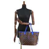 Louis Vuitton Monogram Ikat Flower Neverfull MM Tote Bag Grand Blue