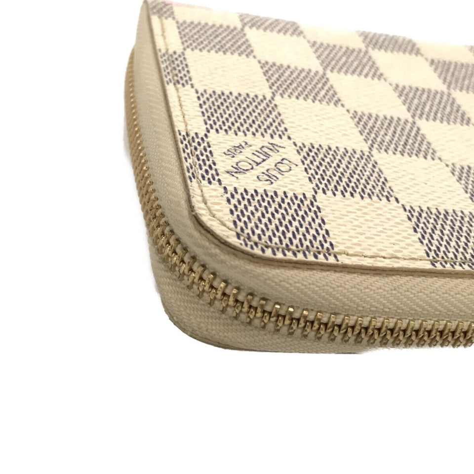 Louis Vuitton Zippy Wallet Long Wallet Azure Damier Canvas