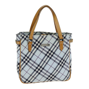 Luxury Burberry Nova Check Hand Bag Light Blue Auth 80074