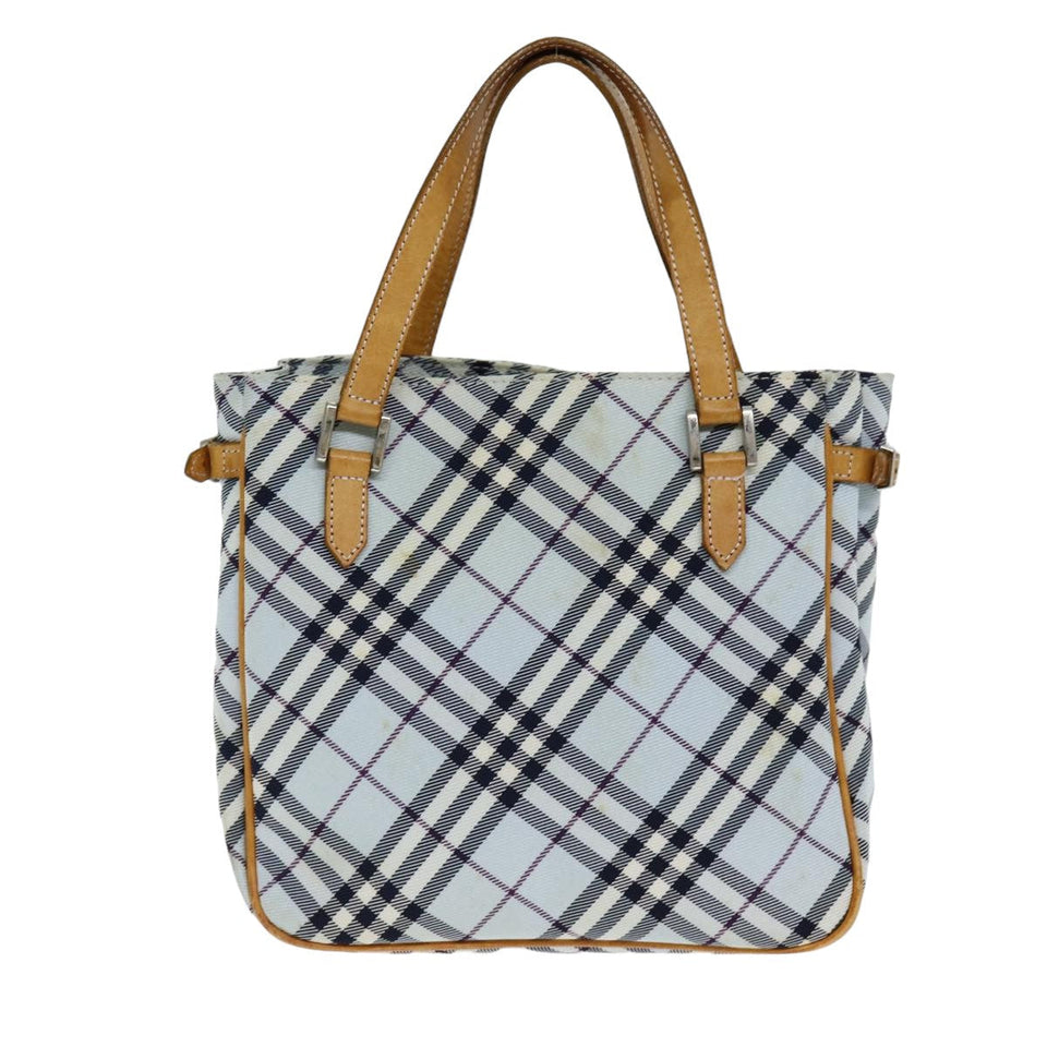 Luxury Burberry Nova Check Hand Bag Light Blue Auth 80074