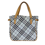 Luxury Burberry Nova Check Hand Bag Light Blue Auth 80074