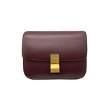 Classic Box Flap Medium Calfskin Burgundy GHW