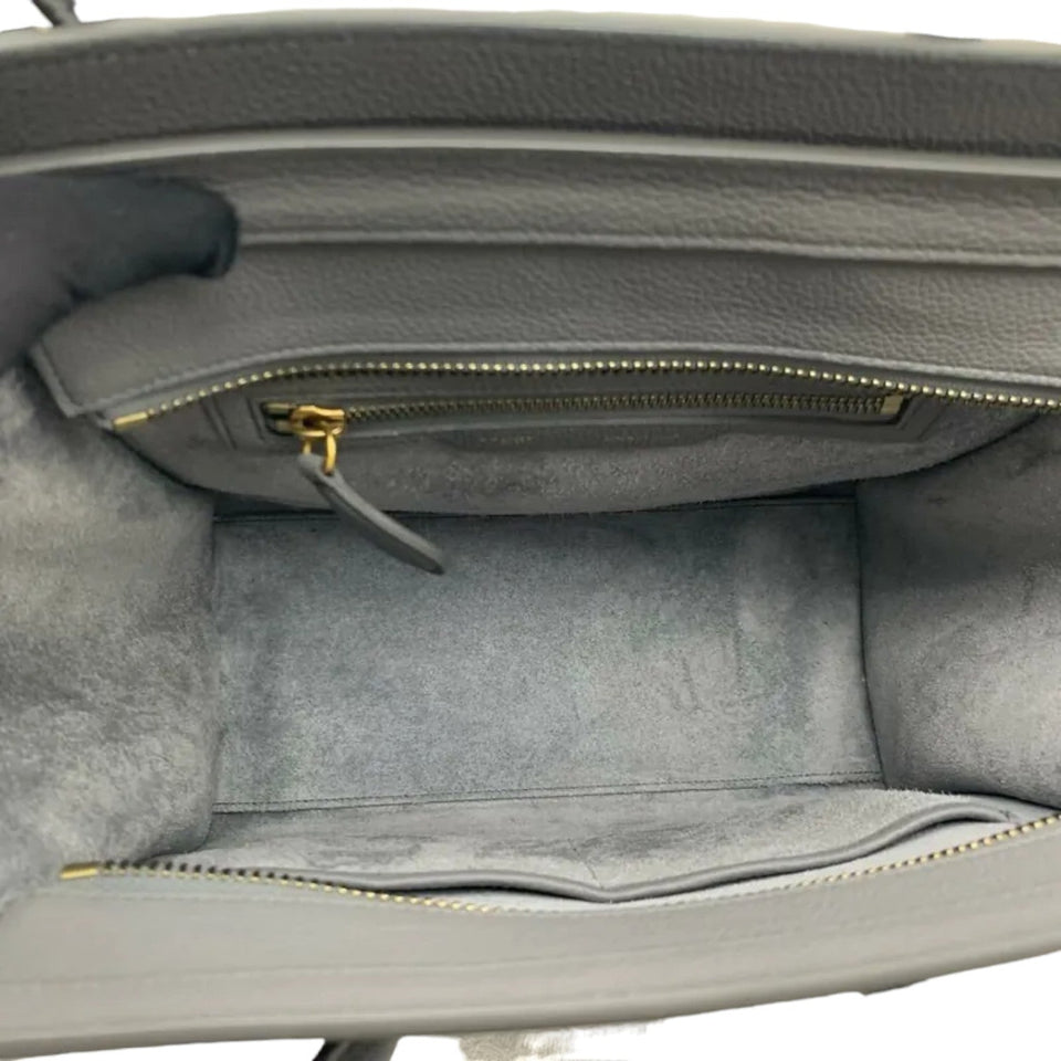 Micro Luggage Drummed Calfskin Grey GHW