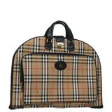 Luxury BurberrySs Nova Check Garment Cover Canvas Beige Black Auth 80164