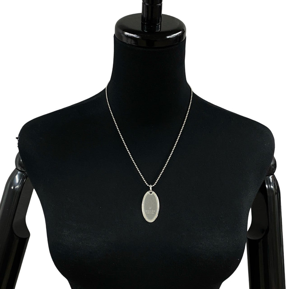 Gucci Necklace Silver925 Silver Oval tag Necklace