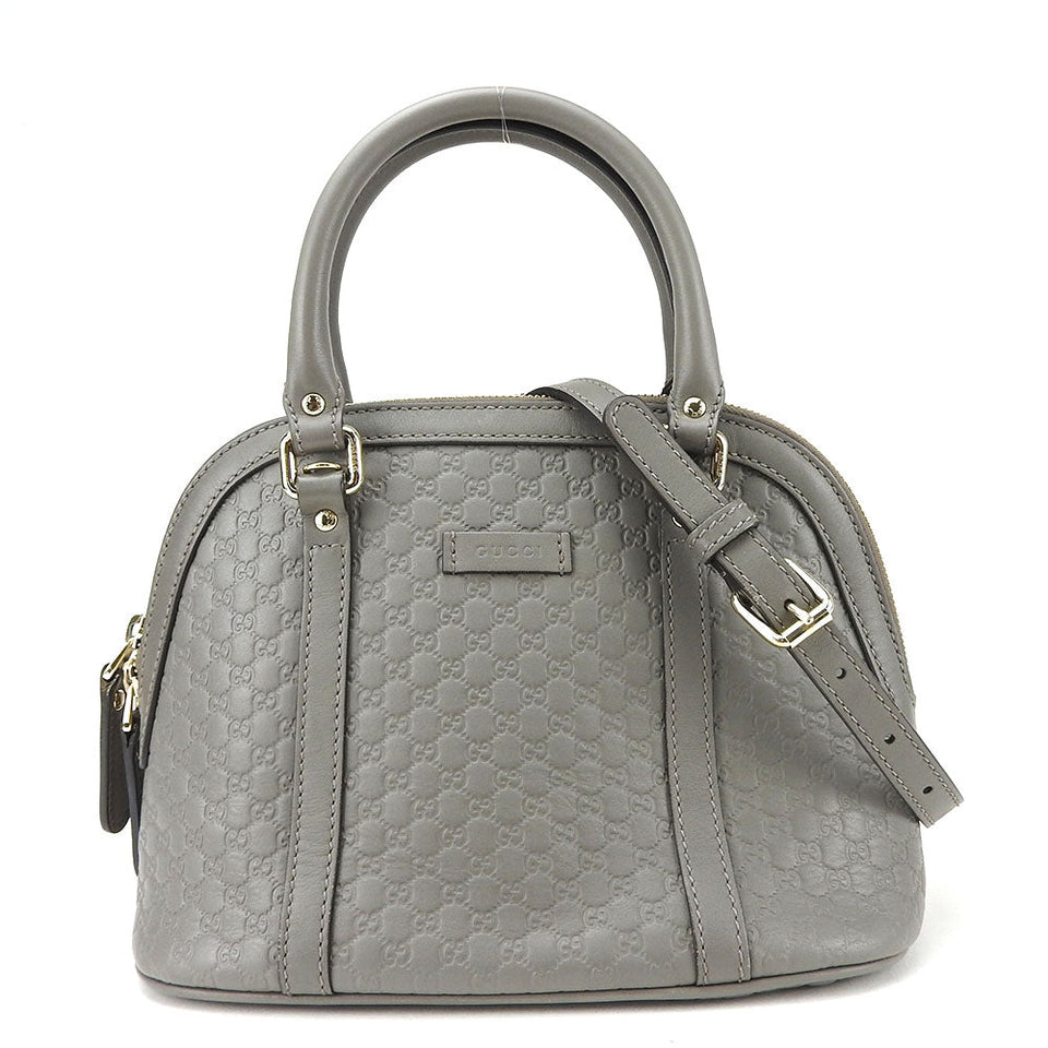 Gucci Handbag 449654 leather gray Micro Guccisima