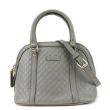 Gucci Handbag 449654 leather gray Micro Guccisima