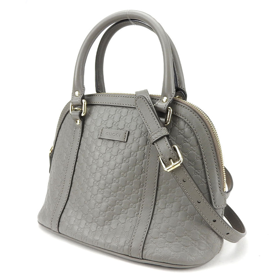Gucci Handbag 449654 leather gray Micro Guccisima