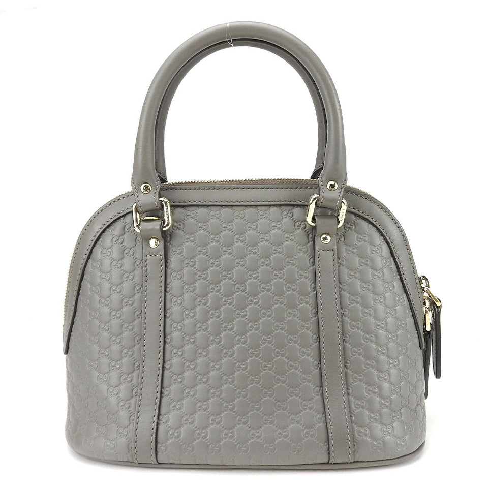 Gucci Handbag 449654 leather gray Micro Guccisima