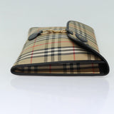 Luxury BurberrySs Nova Check Clutch Bag Canvas Beige Auth 80704