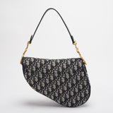 Dior Saddle Bag Medium Shoulder Bag Blue Oblique Jacquard With Shoulder Strap From 2019