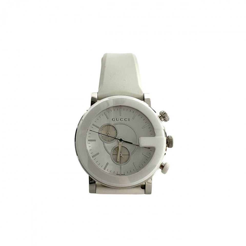 Gucci Watches Quartz 101M YA101346 Stainless Steel, Ceramic white quartz G Chrono white dial mens
