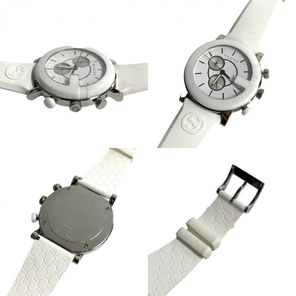 Gucci Watches Quartz 101M YA101346 Stainless Steel, Ceramic white quartz G Chrono white dial mens