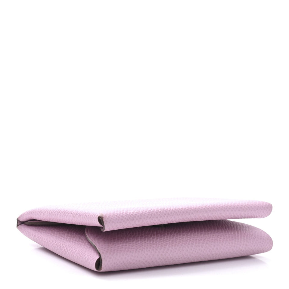 Hermes Epsom Calvi Duo Card Case Mauve Sylvestre