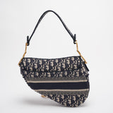 Dior Saddle Bag Blue Oblique Embroidery Bag Medium with Shoulder Strap 2021