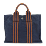 Hermes Tote Bag canvas Navy Fool ToePM unisex(Unisex)
