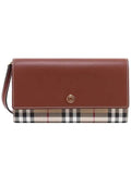 Luxury Burberry Vintage Check Leather Long Wallet Brown