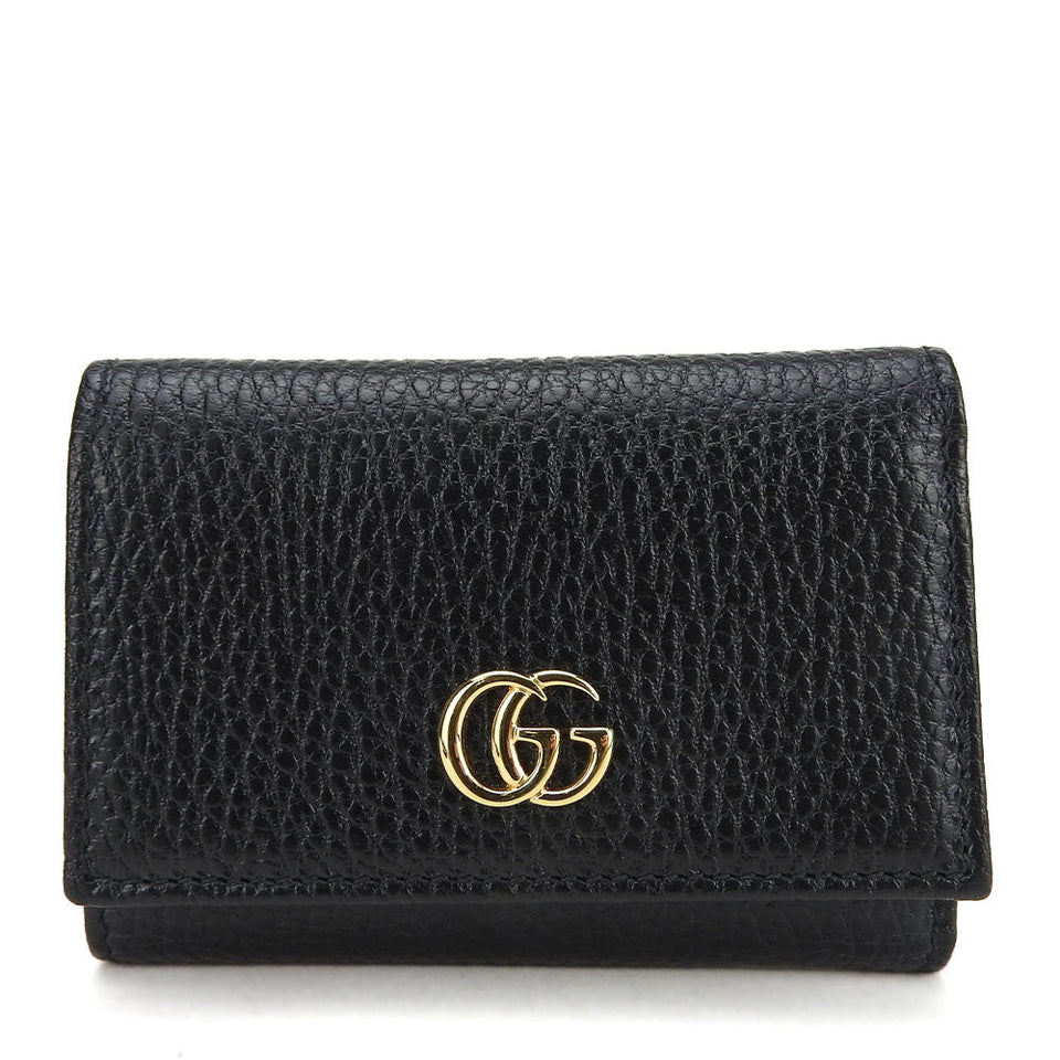 Gucci Tri-fold wallet 644407 leather black GG Marmont