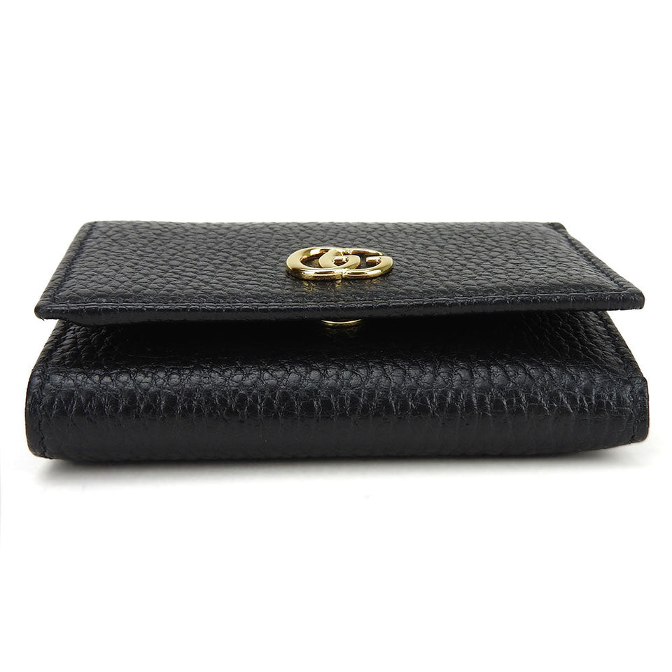 Gucci Tri-fold wallet 644407 leather black GG Marmont