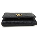 Gucci Tri-fold wallet 644407 leather black GG Marmont