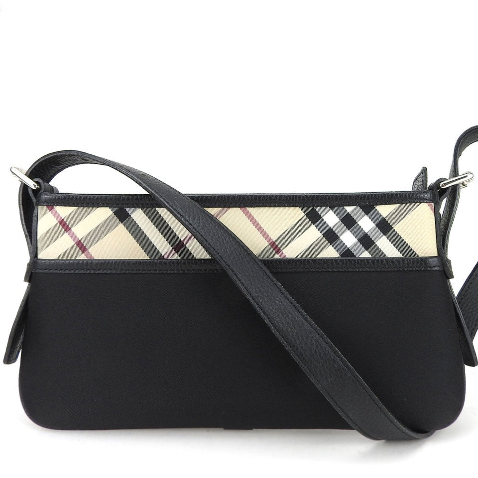 Burberry Shoulder Bag Canvas, Leather black Women
