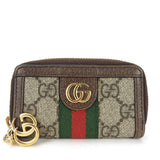 Gucci Key case Key holder  523157 GG Supreme canvas, leather beige Sherry line Off deer unisex(Unisex)