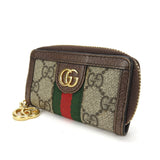 Gucci Key case Key holder  523157 GG Supreme canvas, leather beige Sherry line Off deer unisex(Unisex)