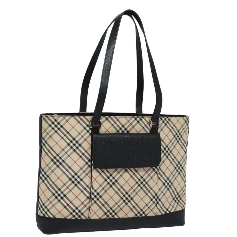 Luxury Burberry Nova Check Tote Bag Canvas Beige Auth 81323