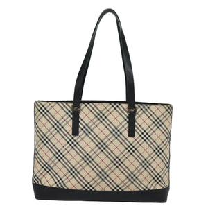 Luxury Burberry Nova Check Tote Bag Canvas Beige Auth 81323