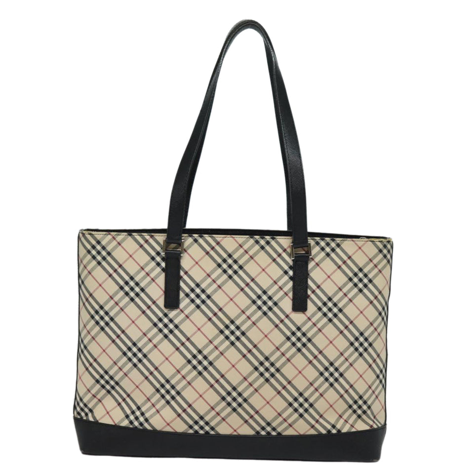 Luxury Burberry Nova Check Tote Bag Canvas Beige Auth 81323