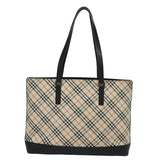 Luxury Burberry Nova Check Tote Bag Canvas Beige Auth 81323