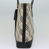 Luxury Burberry Nova Check Tote Bag Canvas Beige Auth 81323