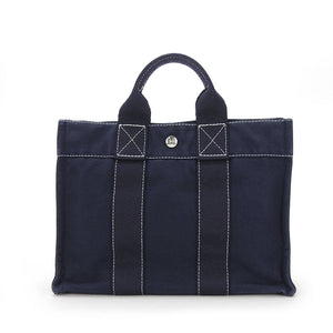 Hermes Handbag canvas Navy Deauville Tote PM unisex(Unisex)