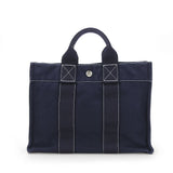 Hermes Handbag canvas Navy Deauville Tote PM unisex(Unisex)