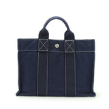 Hermes Handbag canvas Navy Deauville Tote PM unisex(Unisex)