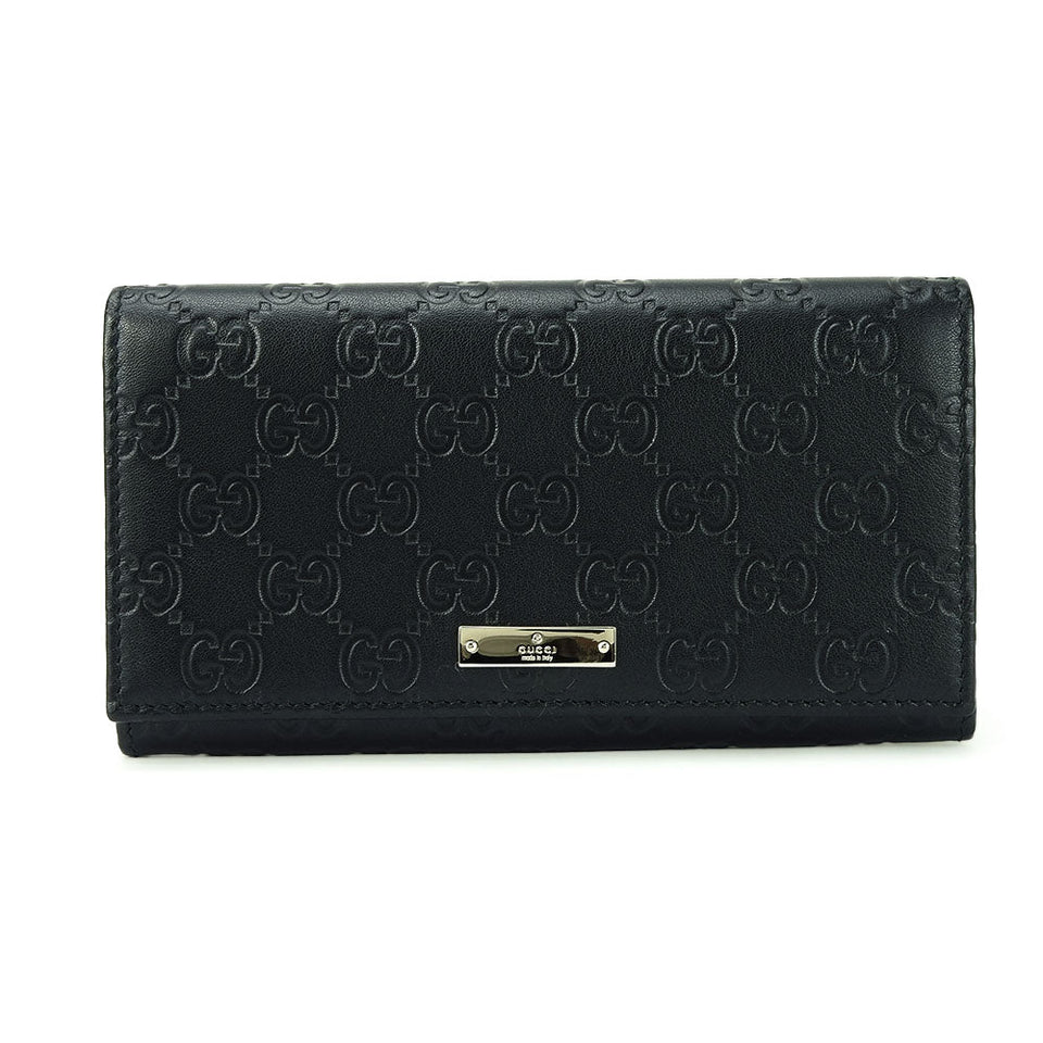 Gucci Long Wallet Purse 244946 Sima leather black Guccisima